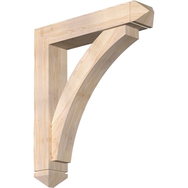 Ekena Millwork Thorton Arts and Crafts Smooth Bracket w/ Offset Brace, Douglas Fir, 7 1/2"W x 38"D x 44"H BKT0806X38X44THR03SDF - main